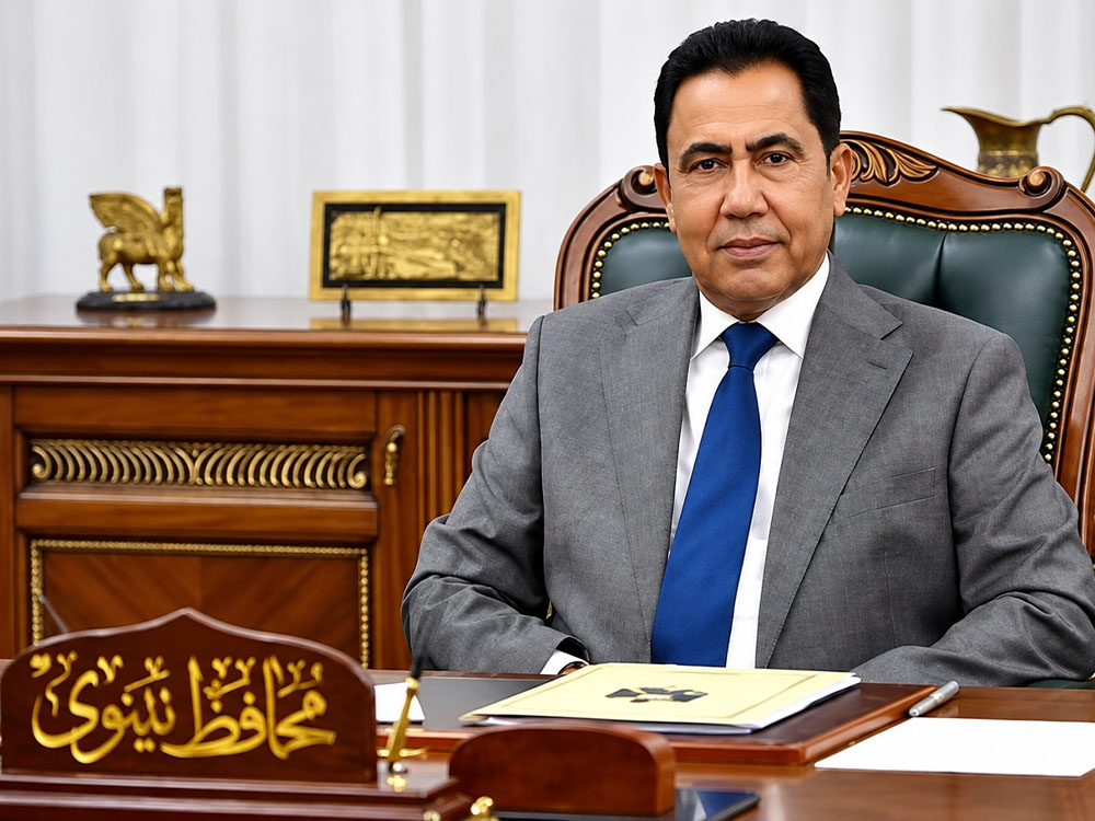 محافظ نينوى عبد القادر الدخيل خلال عمله في مكتبه