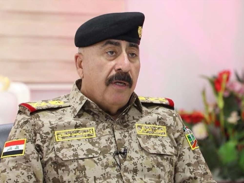 قائد القوات البرية العراقية الفريق الركن قاسم المحمدي خلال حديث حول الملف الأمني في سنجار
