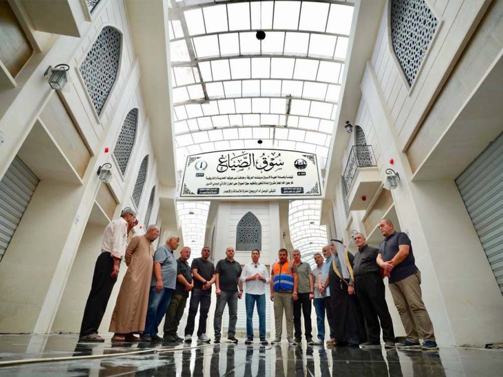 سوق الصاغة التراثي في الموصل القديمة بعد اكتمال أعماله وتهيئته للنشاط التجاري